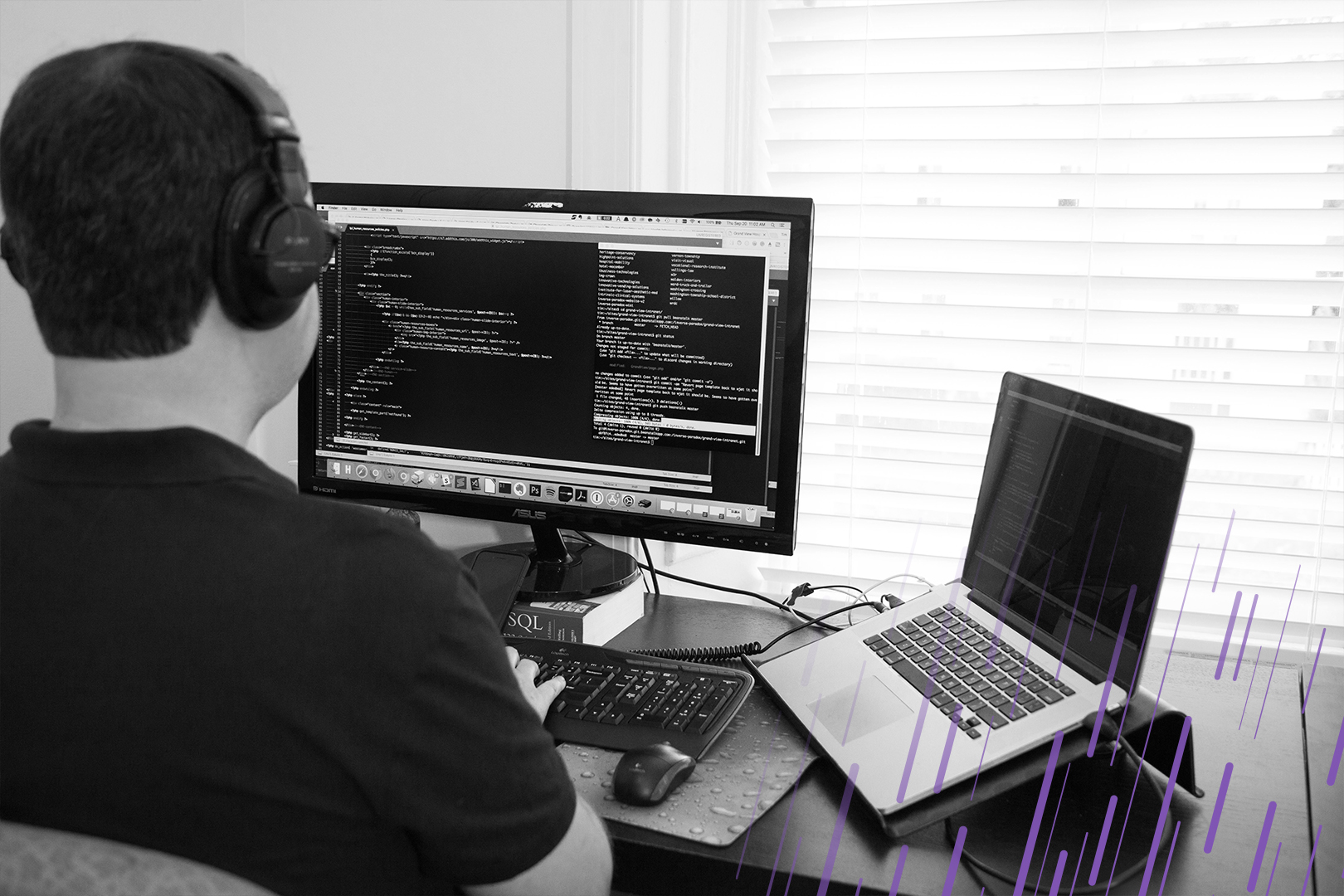 Tim working at his desk